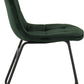Modena Dining Set with Lukas Chairs - Cream/Emerald Green Velvet