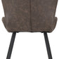 Modena Dining Set with Quebec Chairs - Cream/Brown Faux Leather