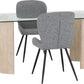 Modena Dining Set with Quebec Chairs - Cream/Grey Faux Leather
