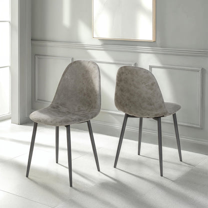 Athens Chair (Box of 2) - Grey Faux Leather