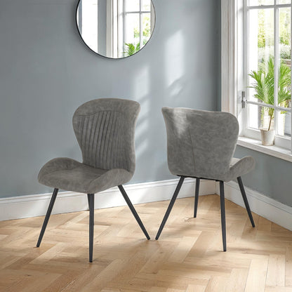Quebec Chair (Box of 4) - Grey Faux Leather