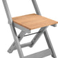 Santos Folding Chair (Box of 2) - Grey Slate/Distressed Waxed Pine