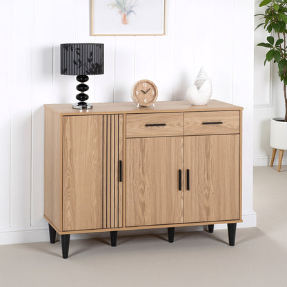Tessa 3 Door 2 Drawer Sideboard - Natural Oak Effect