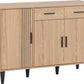 Tessa 3 Door 2 Drawer Sideboard - Natural Oak Effect