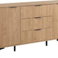 Miami 2 Door 3 Drawer Sideboard - Oak Effect/Black