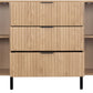 Miami 2 Door 3 Drawer Sideboard - Oak Effect/Black