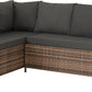 Aspen Corner Garden Furniture Set - Brown Rattan/Grey Fabric
