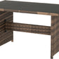 Aspen Corner Garden Furniture Set - Brown Rattan/Grey Fabric