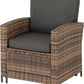 Aspen Corner Garden Furniture Set - Brown Rattan/Grey Fabric