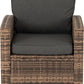 Aspen Corner Garden Furniture Set - Brown Rattan/Grey Fabric