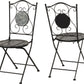 Ferne Patio Dining Set - Black/Grey Leaf