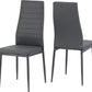 Abbey Dining Set - CLEAR GLASS/GREY/GREY PU