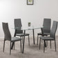 Abbey Dining Set - Clear Glass/Grey/Grey Faux Leather