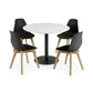 Set of 2 Agatha Black Plastic Dining Chairs with Wooden Legs
