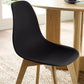 Set of 2 Agatha Black Plastic Dining Chairs with Wooden Legs