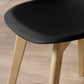 Set of 2 Agatha Black Plastic Dining Chairs with Wooden Legs