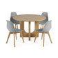 Set of 2 Agatha Grey Plastic Dining Chairs with Wooden Legs