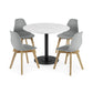 Set of 2 Agatha Grey Plastic Dining Chairs with Wooden Legs