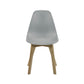 Set of 2 Agatha Grey Plastic Dining Chairs with Wooden Legs