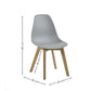 Set of 2 Agatha Grey Plastic Dining Chairs with Wooden Legs