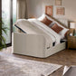 Alana Side-Lift Ottoman TV Bed - Cream Velvet, Double