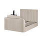 Alana Side-Lift Ottoman TV Bed - Cream Velvet, Double