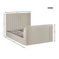 Alana Side-Lift Ottoman TV Bed - Cream Velvet, King