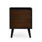 Alba 2 Drawer Bedside - Walnut/Black