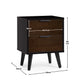 Alba 2 Drawer Bedside - Walnut/Black