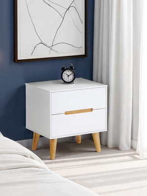 Alicia 2 Drawer Bedside - White