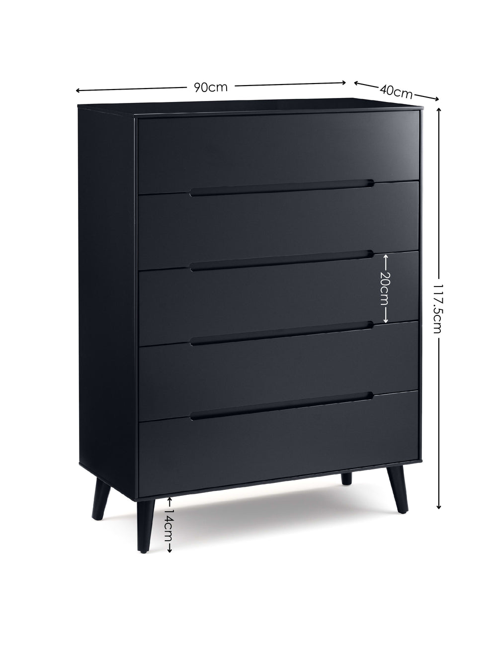 Alicia 5 Drawer Chest - Anthracite