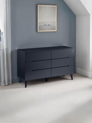 Alicia 6 Drawer Wide Chest - Anthracite