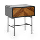 Alvin Black and Natural Wood‑effect 1 Drawer Lamp Table