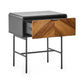 Alvin Black and Natural Wood‑effect 1 Drawer Lamp Table