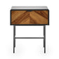 Alvin Black and Natural Wood‑effect 1 Drawer Lamp Table