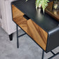 Alvin Black and Natural Wood‑effect 1 Drawer Lamp Table