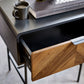 Alvin Black and Natural Wood‑effect 1 Drawer Lamp Table