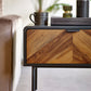 Alvin Black and Natural Wood‑effect 1 Drawer Lamp Table
