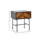 Alvin Black and Natural Wood‑effect 1 Drawer Lamp Table