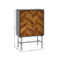 Alvin Black and Natural Wood‑Effect 2 Door Storage Cabinet