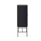 Alvin Black and Natural Wood‑Effect 2 Door Storage Cabinet