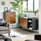 Alvin Black and Natural Wood‑Effect 2 Door Storage Cabinet