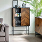 Alvin Black and Natural Wood‑Effect 2 Door Storage Cabinet