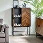 Alvin Black and Natural Wood‑Effect 2 Door Storage Cabinet