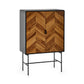 Alvin Black and Natural Wood‑Effect 2 Door Storage Cabinet