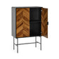 Alvin Black and Natural Wood‑Effect 2 Door Storage Cabinet