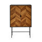 Alvin Black and Natural Wood‑Effect 2 Door Storage Cabinet