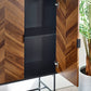 Alvin Black and Natural Wood‑Effect 2 Door Storage Cabinet