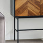 Alvin Black and Natural Wood‑Effect 2 Door Storage Cabinet