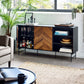 Alvin Black and Natural Wood‑Effect Sideboard